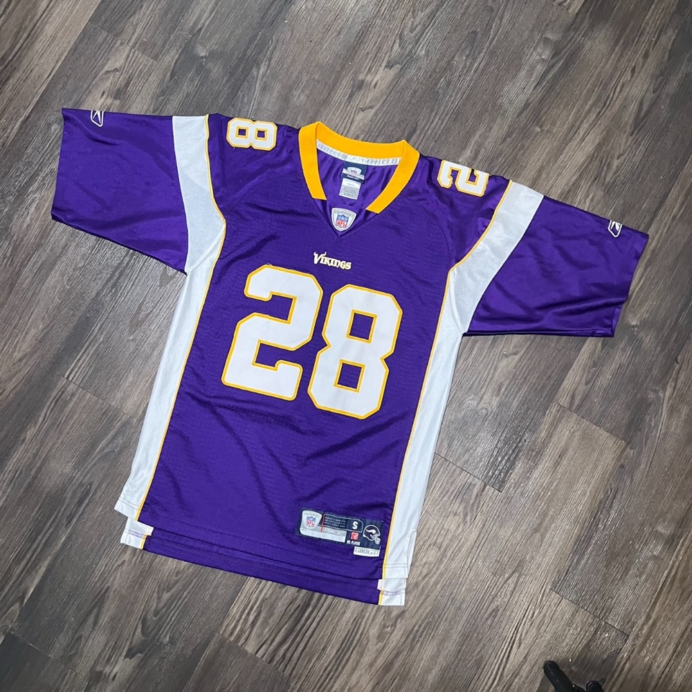 NFL Viking #28 PETERSON Purple and White Men's Jersey